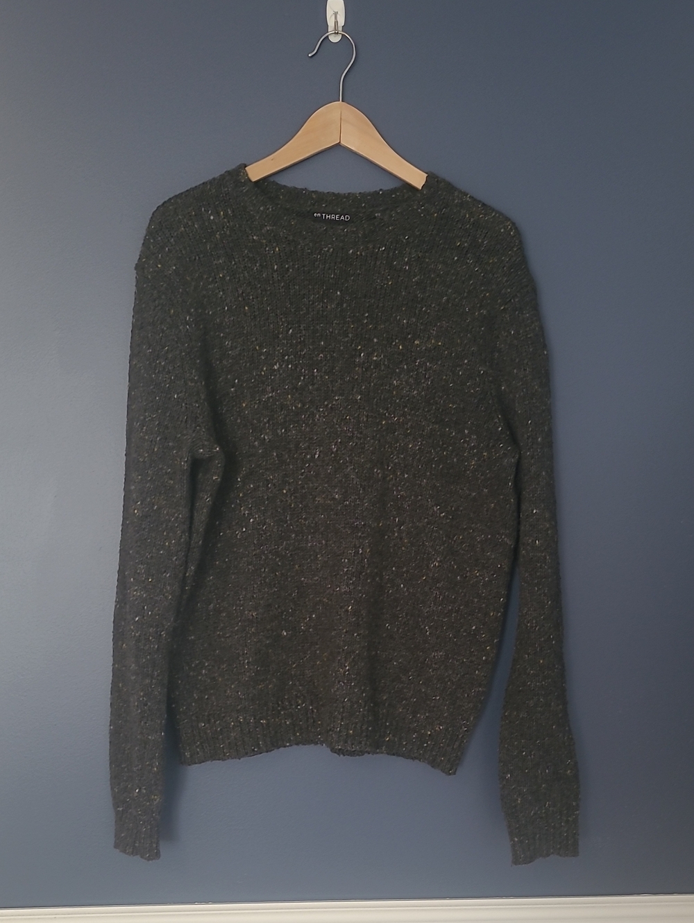 Charcoal Speckled Crewneck Sweater - Men